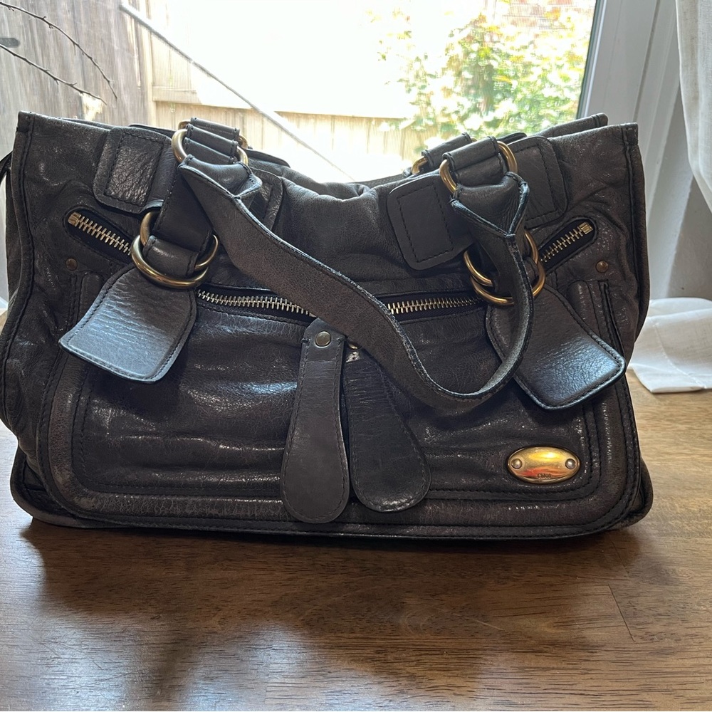 Gray vintage Chloé Bay bag